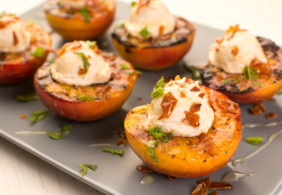 Grilled Peach and Goat Cheese Crostini