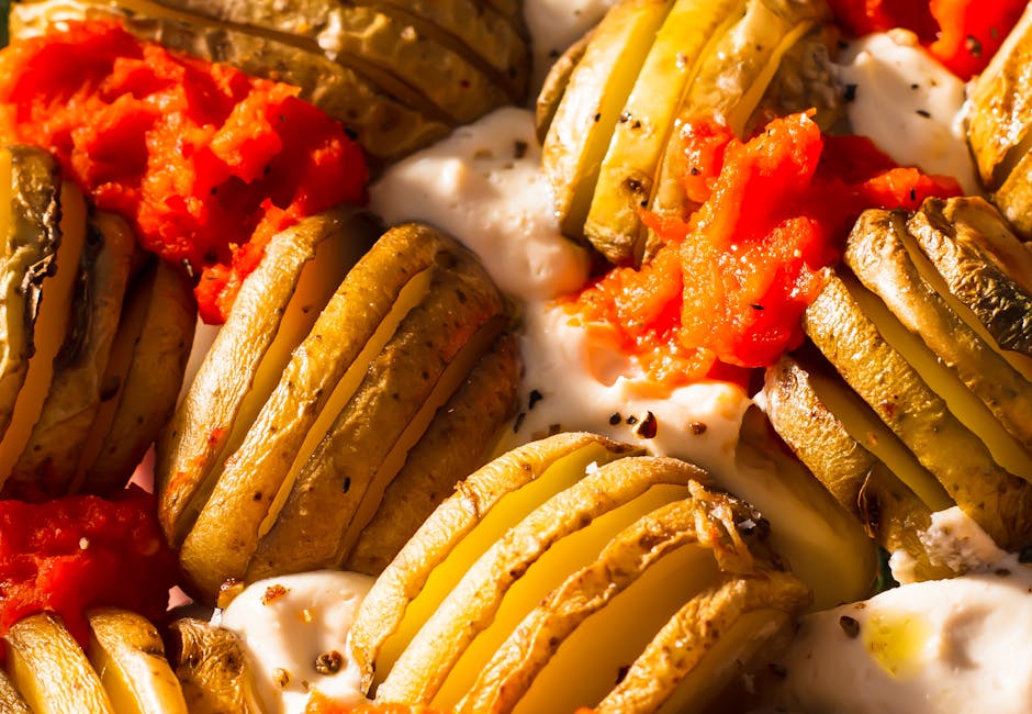 Hasselback Potatoes with Chive Cream Cheese Sauce
